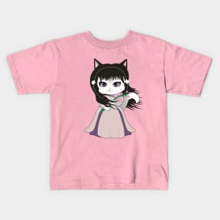 Little Orchid Cat Kids T-Shirt